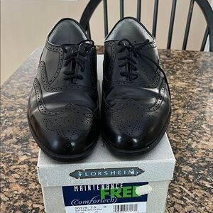 Florsheim Men's Comfortech Black Leather Shoes Size 7.5 D (medium width)
